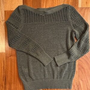 LOFT Dark Green Crew Neck Sweater
